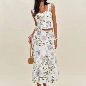 Reformation Anatolia Linen Two Piece Ivory - Size 2